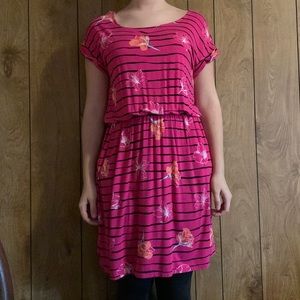 APT.9 medium pink floral and striped dress